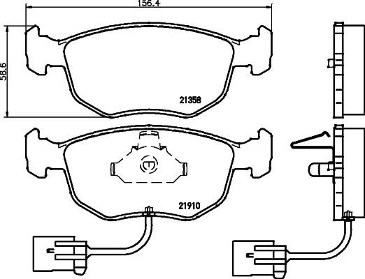 HELLA 8DB 355 007-991 - Тормозные колодки, дисковые, комплект unicars.by