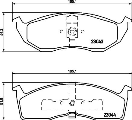 HELLA 8DB 355 007-941 - Тормозные колодки, дисковые, комплект unicars.by