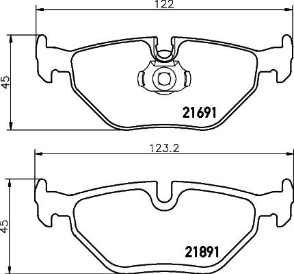 HELLA 8DB 355 007-981 - Тормозные колодки, дисковые, комплект unicars.by