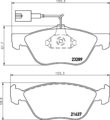 HELLA 8DB 355 007-931 - Тормозные колодки, дисковые, комплект unicars.by