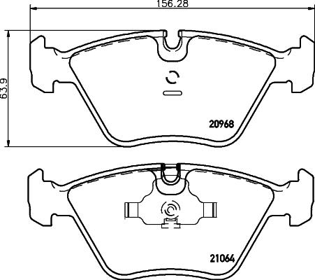 HELLA 8DB 355 007-411 - Тормозные колодки, дисковые, комплект unicars.by