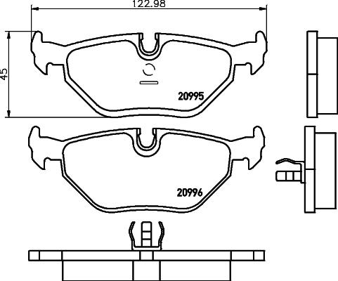 HELLA 8DB 355 007-421 - Тормозные колодки, дисковые, комплект unicars.by