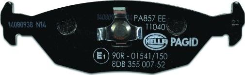 HELLA 8DB 355 007-521 - Тормозные колодки, дисковые, комплект unicars.by