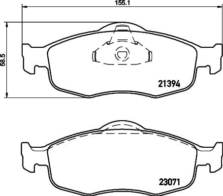 HELLA 8DB 355 007-641 - Тормозные колодки, дисковые, комплект unicars.by