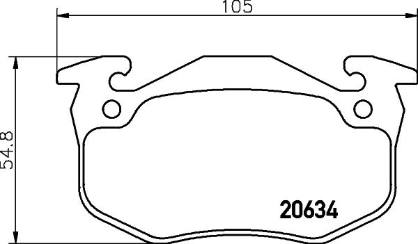 HELLA 8DB 355 007-661 - Тормозные колодки, дисковые, комплект unicars.by