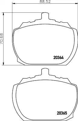 HELLA 8DB 355 007-091 - Тормозные колодки, дисковые, комплект unicars.by