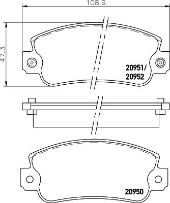 HELLA 8DB 355 007-121 - Тормозные колодки, дисковые, комплект unicars.by