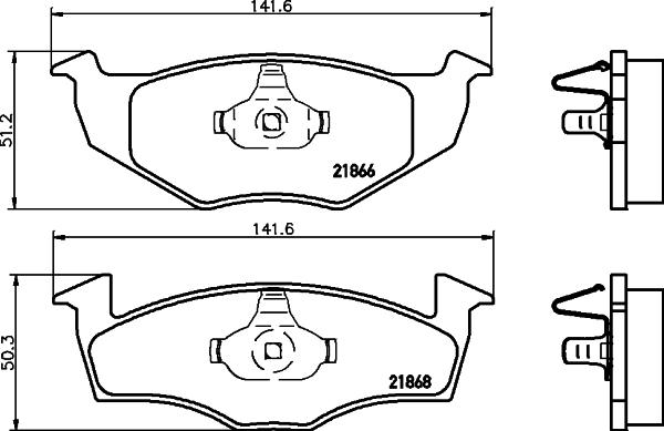 HELLA 8DB 355 007-891 - Тормозные колодки, дисковые, комплект unicars.by