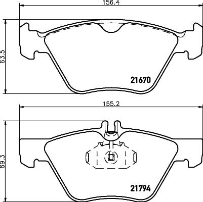 HELLA 8DB 355 007-861 - Тормозные колодки, дисковые, комплект unicars.by