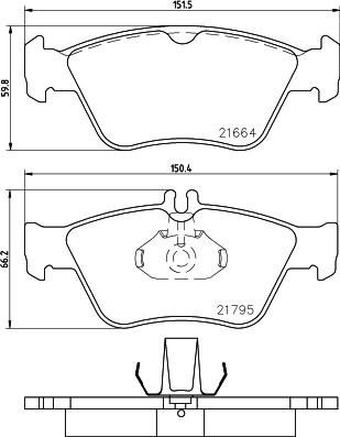 HELLA 8DB 355 007-831 - Тормозные колодки, дисковые, комплект unicars.by