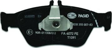 HELLA 8DB 355 007-831 - Тормозные колодки, дисковые, комплект unicars.by