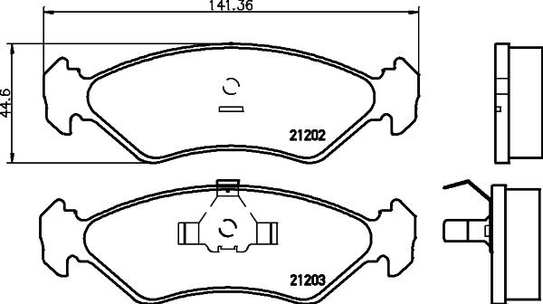 HELLA 8DB 355 007-391 - Тормозные колодки, дисковые, комплект unicars.by