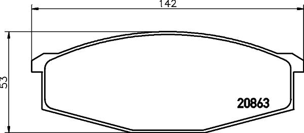 HELLA 8DB 355 007-291 - Тормозные колодки, дисковые, комплект unicars.by