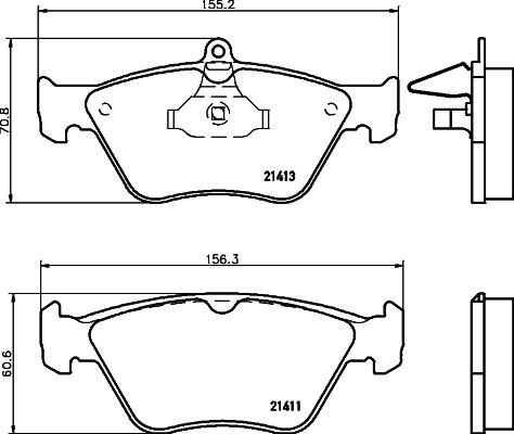 HELLA 8DB 355 007-731 - Тормозные колодки, дисковые, комплект unicars.by