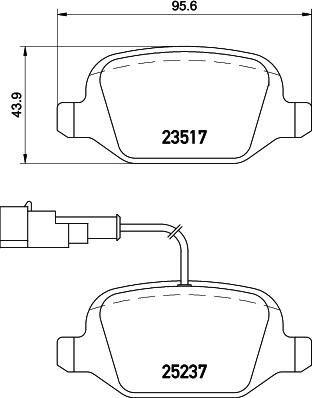 HELLA 8DB 355 019-961 - Тормозные колодки, дисковые, комплект unicars.by