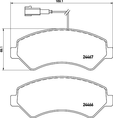 HELLA 8DB 355 021-281 - Тормозные колодки, дисковые, комплект unicars.by