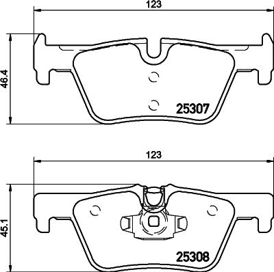 HELLA 8DB 355 019-971 - Тормозные колодки, дисковые, комплект unicars.by