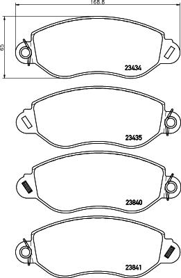 HELLA 8DB 355 019-451 - Тормозные колодки, дисковые, комплект unicars.by