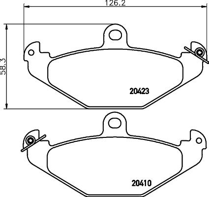 HELLA 8DB 355 019-401 - Тормозные колодки, дисковые, комплект unicars.by