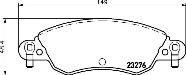 HELLA 8DB 355 019-431 - Тормозные колодки, дисковые, комплект unicars.by