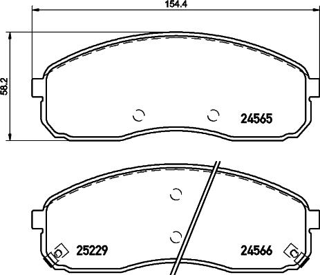 HELLA 8DB 355 019-581 - Тормозные колодки, дисковые, комплект unicars.by