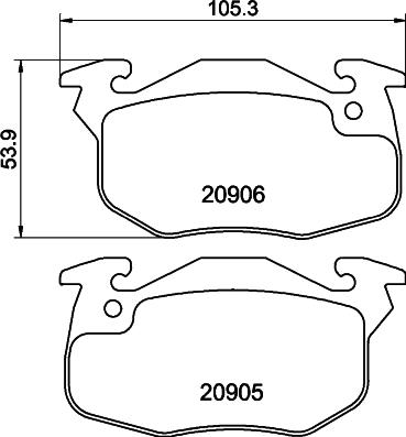 HELLA 8DB 355 019-141 - Тормозные колодки, дисковые, комплект unicars.by