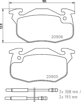 HELLA 8DB 355 019-131 - Тормозные колодки, дисковые, комплект unicars.by