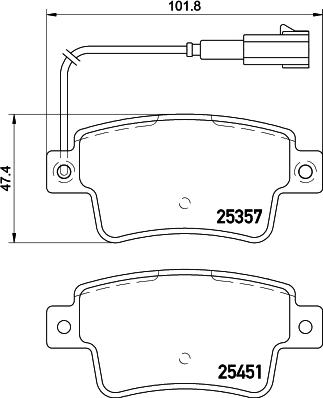 HELLA 8DB 355 019-801 - Тормозные колодки, дисковые, комплект unicars.by