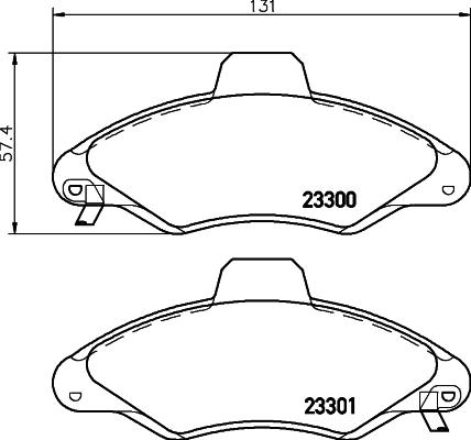 HELLA 8DB 355 019-291 - Тормозные колодки, дисковые, комплект unicars.by