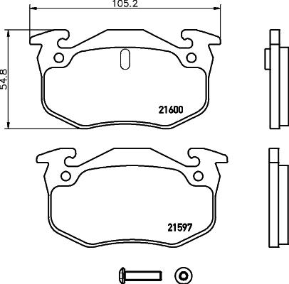 HELLA 8DB 355 019-221 - Тормозные колодки, дисковые, комплект unicars.by