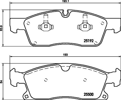 HELLA 8DB 355 019-821 - Тормозные колодки, дисковые, комплект unicars.by