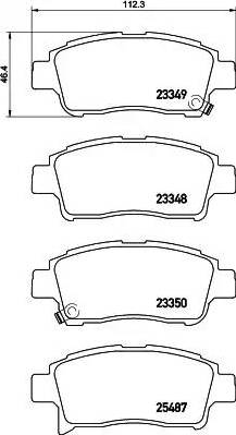 HELLA 8DB 355 019-711 - Тормозные колодки, дисковые, комплект unicars.by