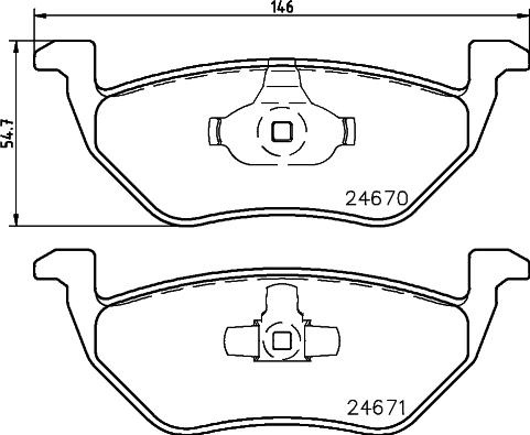 HELLA 8DB 355 014-951 - Тормозные колодки, дисковые, комплект unicars.by