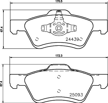 HELLA 8DB 355 014-961 - Тормозные колодки, дисковые, комплект unicars.by