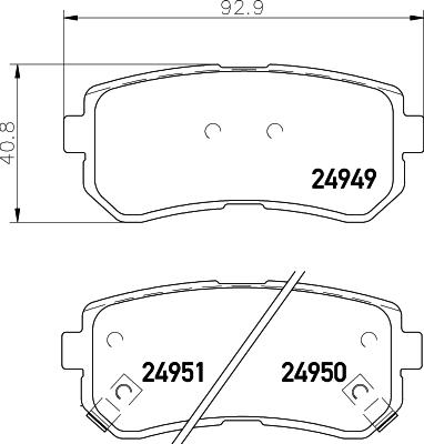 HELLA 8DB 355 014-911 - Тормозные колодки, дисковые, комплект unicars.by