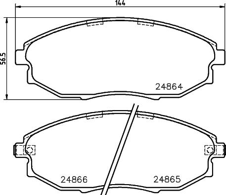 HELLA 8DB 355 014-931 - Тормозные колодки, дисковые, комплект unicars.by