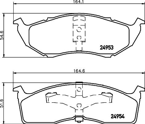 HELLA 8DB 355 014-971 - Тормозные колодки, дисковые, комплект unicars.by