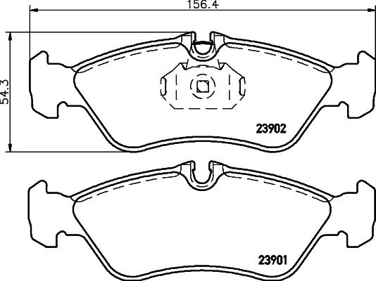 HELLA 8DB 355 030-781 - Тормозные колодки, дисковые, комплект unicars.by