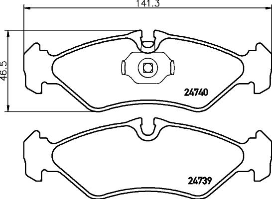 HELLA 8DB 355 030-771 - Тормозные колодки, дисковые, комплект unicars.by