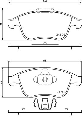 HELLA 8DB 355 014-591 - Тормозные колодки, дисковые, комплект unicars.by