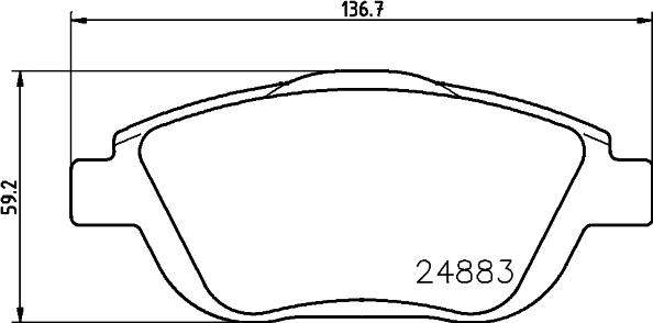 HELLA 8DB 355 014-551 - Тормозные колодки, дисковые, комплект unicars.by