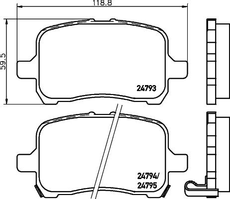 HELLA 8DB 355 014-661 - Тормозные колодки, дисковые, комплект unicars.by