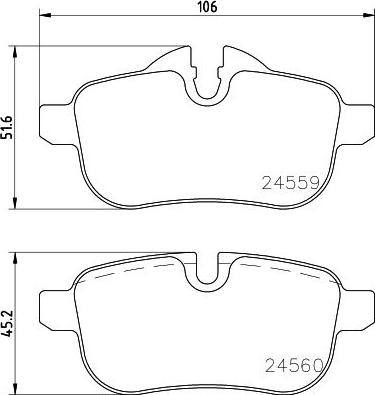 HELLA 8DB 355 014-621 - Тормозные колодки, дисковые, комплект unicars.by