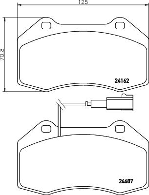 HELLA 8DB 355 014-061 - Тормозные колодки, дисковые, комплект unicars.by