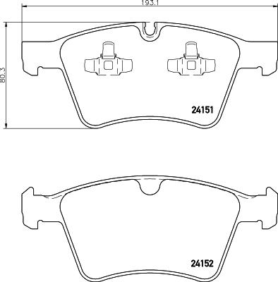 HELLA 8DB 355 014-191 - Тормозные колодки, дисковые, комплект unicars.by