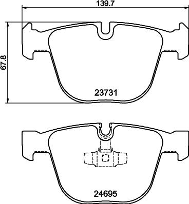 HELLA 8DB 355 014-141 - Тормозные колодки, дисковые, комплект unicars.by