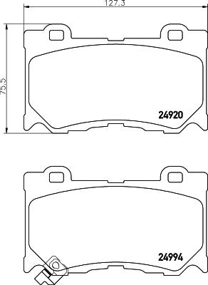 HELLA 8DB 355 014-841 - Тормозные колодки, дисковые, комплект unicars.by