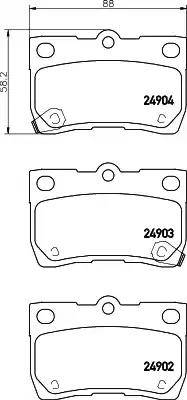 HELLA 8DB 355 014-861 - Тормозные колодки, дисковые, комплект unicars.by