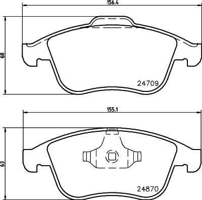 HELLA 8DB 355 014-801 - Тормозные колодки, дисковые, комплект unicars.by