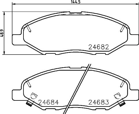 HELLA 8DB 355 028-711 - Тормозные колодки, дисковые, комплект unicars.by